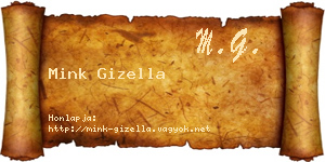 Mink Gizella névjegykártya